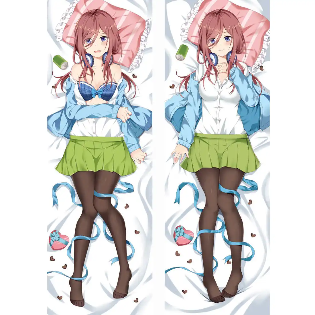 Capa de almofada para o corpo da menina sexy nakano nino dakimakura caso nakano miku