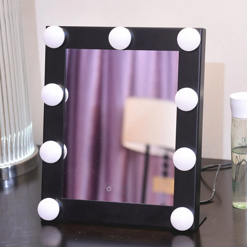 Espejo de maquillaje de tocador iluminado sin marco de estilo Hollywood con  luces Brillo ajustable Salón de belleza Artista cosmético-Espejos de  maquillaje-AliExpress