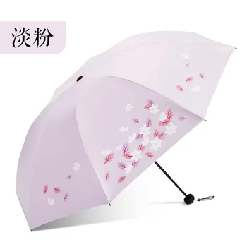 

Three Fold Adult Umbrella Light Uv Protection Non Automatic Umbrella Dual Use Parasolka Damska Household Merchandises EF50UB