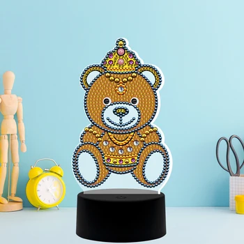 

5D DIY Diamond Painting Lamp LED Desk Decoration For Home Chidren Gifts Teddy Bear Pattern Bed Table Decoration Home Decor