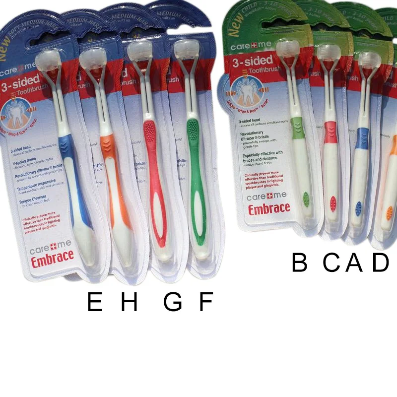 F 1PC Three-sided Toothbrush For Adult Children Household Tooth Cleaning Tool Oral Care - Цвет: F