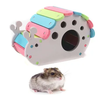 

Cartoon Snail Shape Hamster House Hamsters Nest Loft Bed Cage Nest Small Animal Hideout Colorful Hamster Cage Decoration