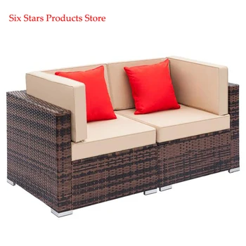 

Fully Equipped Weaving Rattan Sofa Set with 2pcs Corner Sofas Brown Gradient