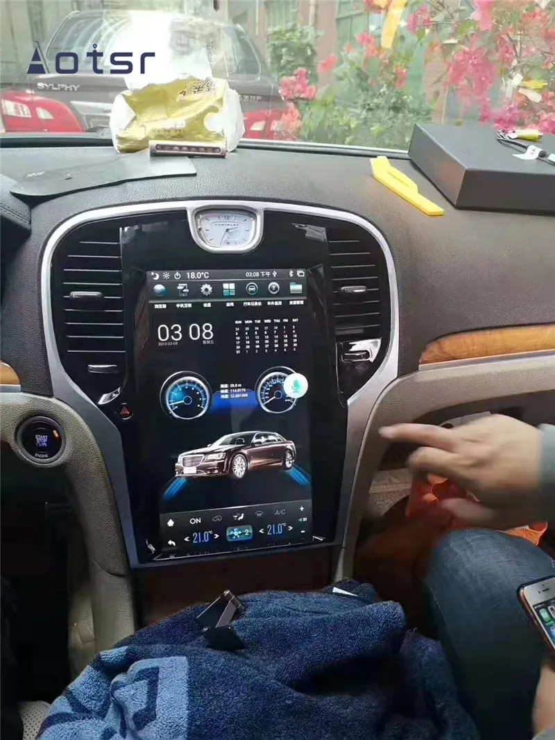 Android Tesla стиль 13," автомобильный DVD gps навигатор для Chrysler 300C 2013- автомобильный Радио плеер Авто Стерео головное записывающее устройство 64G