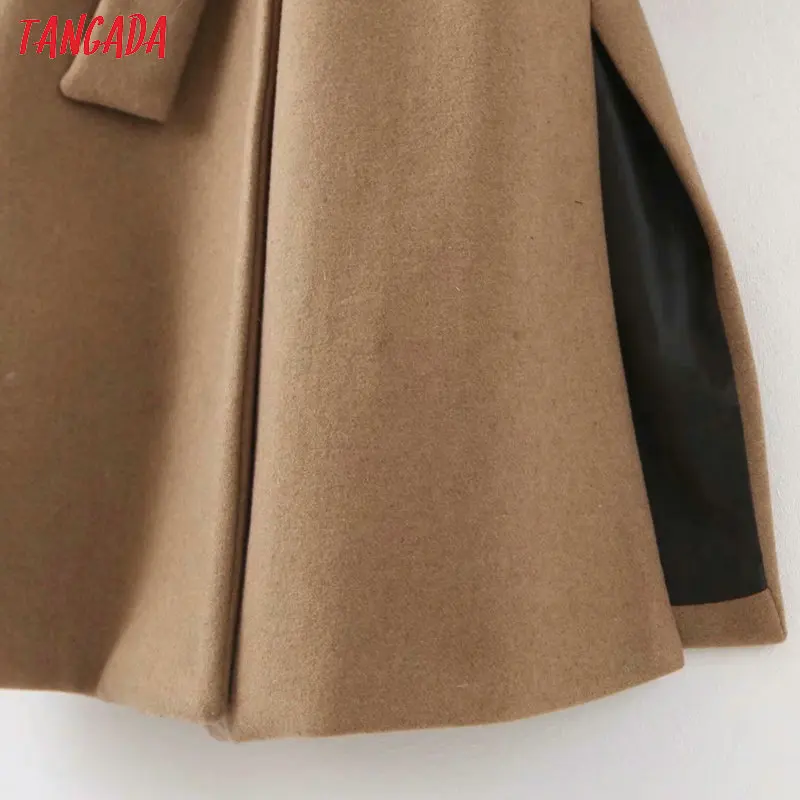 Tangada, женские плотные пальто, куртка с длинным рукавом, карман, для офиса, для девушек, элегантное, осень, зима, пальто 3Z78