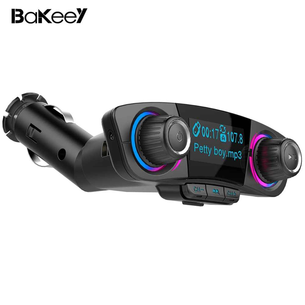 Bakeey Авто MP3 музыкальный плеер Bluetooth-4.0 ресивер FM-передатчик fm модулятор громкой связи Двойной Зарядное устройство USB с U диск/TF карты