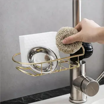 

Hanging Kitchen Bathroom Sink Faucet Storage Shelf Sponge Soap Dish Cloth Drain Rack Pool Rag Storage Organizer Holder Shelf