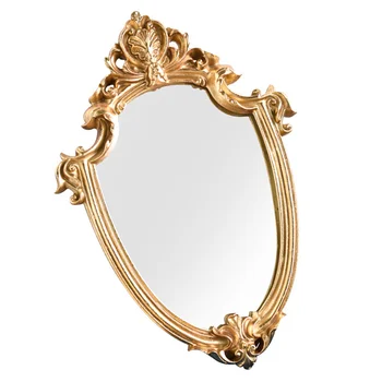 

Exquisite Makeup Mirror Hanging Mirror Vintage Bathroom Mirror Gifts for Woman Lady (Size L)