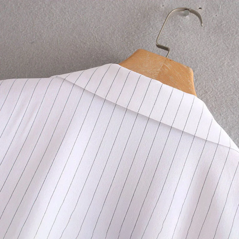 Women Suit White Striped Casual Blazer Office Clothes Lady Spring and Autumn Long Suits Korean Female Loose Coat Women Suit White Striped Casual Blazer Office Clothes Lady Spring and Autumn Long Suits Korean Female Loose Coat