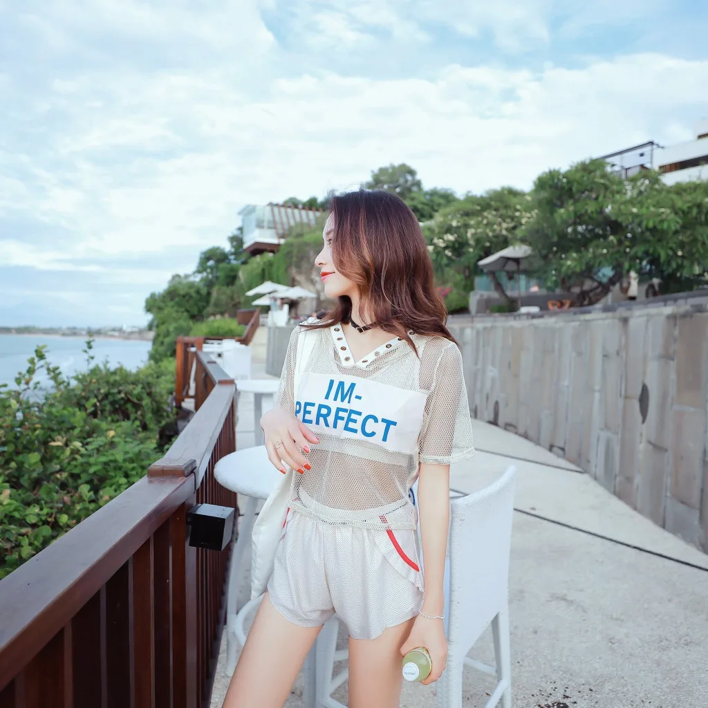 

Two-piece Swimsuits Women's Three-piece Set Bikini Graceful Skirt Belly Covering Small Bust Gathering Bubble Hot Spring Tour Bat
