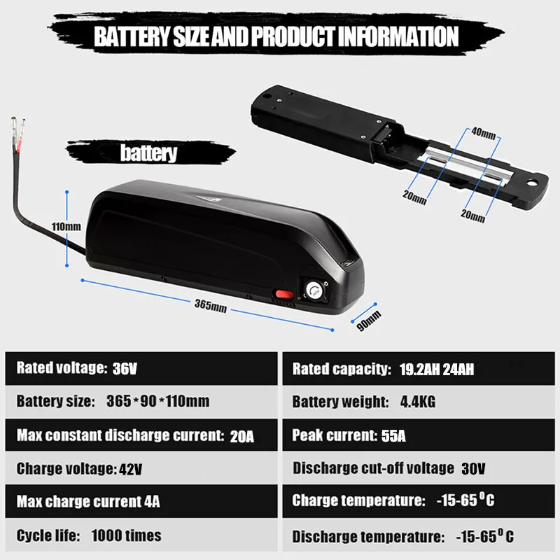 Bafang Mid Drive Motor BBS02B 36V 500W Electric Bike Conversion Kit BBS02 With 36V 15AH 24AH Down Tube E-bike Bicycle Battery