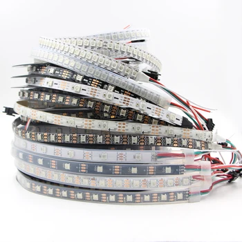 

5V Individually Addressable Smart RGB Led Strip WS2812B WS2812 LED Pixel Strip Light Black/White PCB 30/60/144leds/m Full Color
