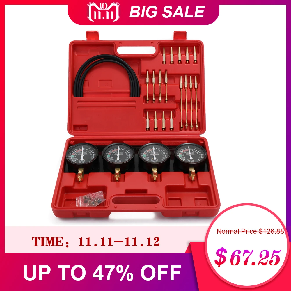 

Overseas 1 Set 4Pcs Motorcycle Fuel Vacuum Carburetor Carb Synchronizer Tool Balancer Gauge Kit Vacuum Gauge Set