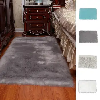 

Artificial Wool Chairs Hairy Carpet Soft Wool Carpet Artificial Sheepskin Rug Home Decoration Arts Bed Living Room Bedroom