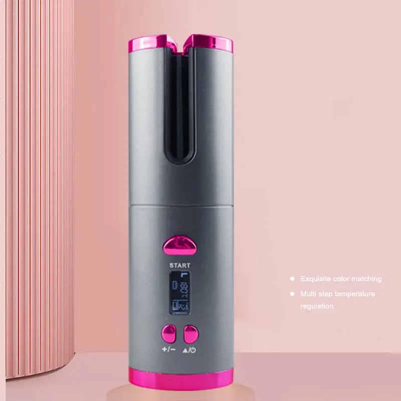 Hair curler USB charging cordless automatic rotating curling iron LED display temperature adjustable wave curling hair
