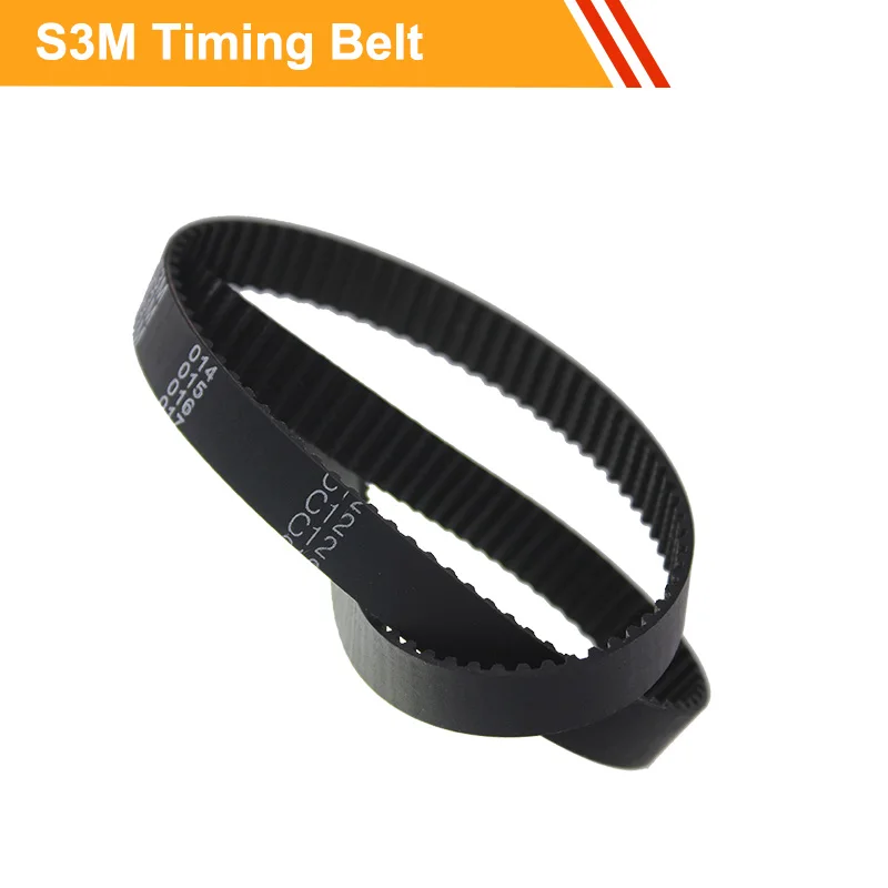 

S3M Closed loop Transmission Belt Length 384/390/396/435/450/456mm Rubber Gear Belt 10/15mm Belt Width Timing Belt for 3M pulley