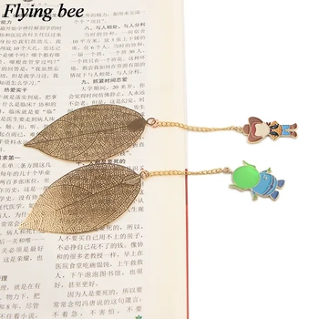 

Flyingbee Leave Pendant Cartoon Metal Bookmarks Cool Book Markers Page Holder for Books Stationery gifts X0781