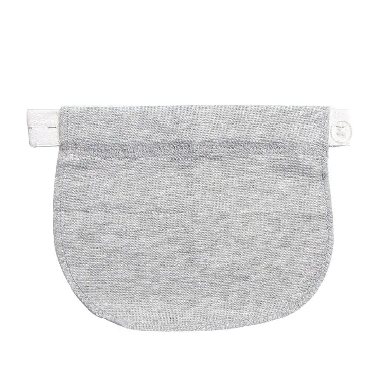 Брюки для беременных с поясом и эластичной резинкой на талии; удобная одежда на пуговицах - Цвет: White Gray
