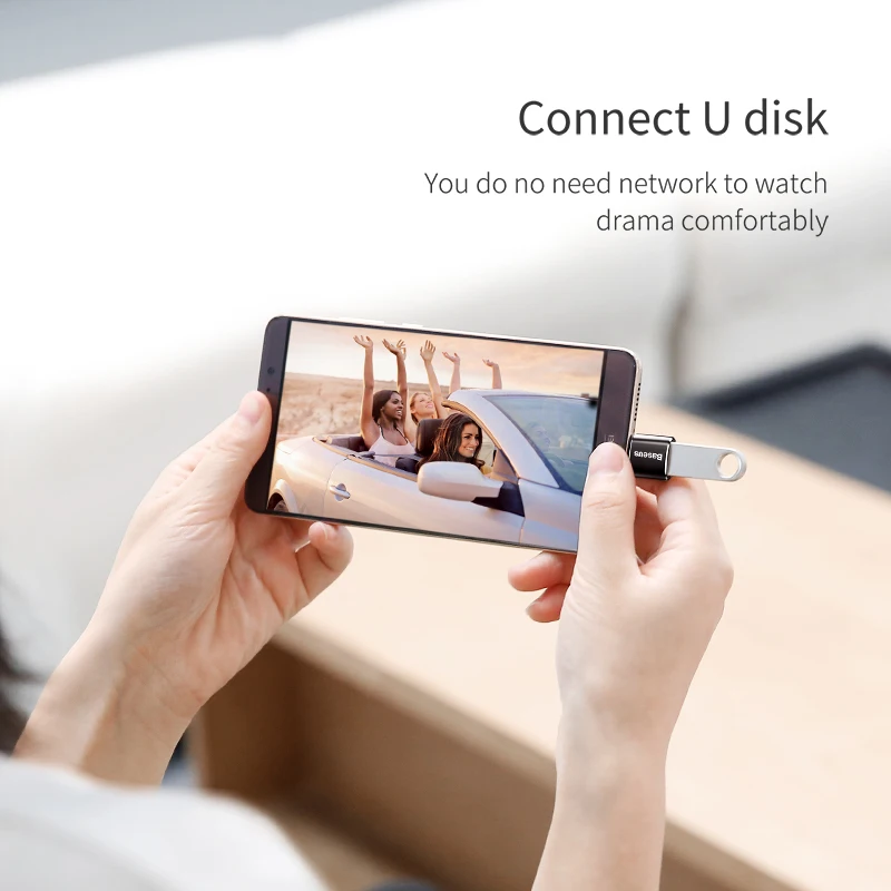 Переходник Baseus USB Type C OTG переходник с папа на Micro мама для Macbook Samsung S10