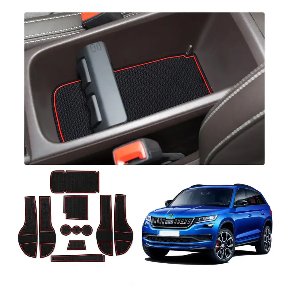 RUIYA коврик для паза двери автомобиля Kodiaq RS 2017 2018 2019 противоскользящие ворота Слот