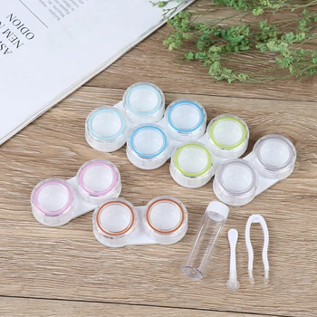 

6PCS/ Set Portable Storage Eye Care Kit Organizer Container Unisex Contact Lens Case Box 6 Boxes Simple Transparent Leakproof