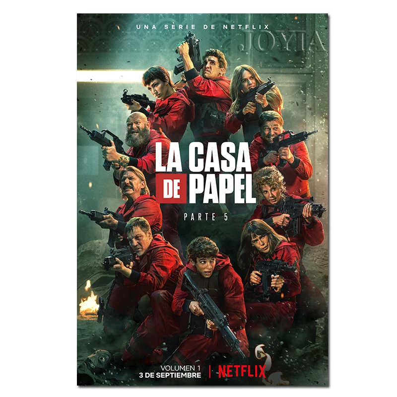 Плакаты La casa de papel с принтом фильмов ТВ-шоу сезон 4 3 2 1 кража денег Настенная