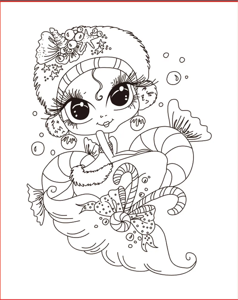 

10x8 Mermaid Transparent Clear Stamps for Scrapbooking for DIY Card Making Cutting Crafts Stencil