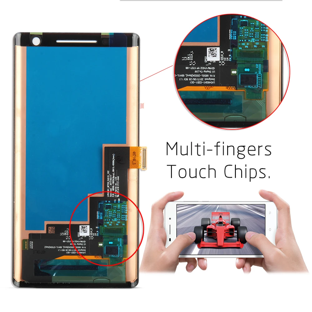 Оригинальный AMOLED ЖК дисплей для NOKIA 8 Sirocco сенсорный с рамкой битыми