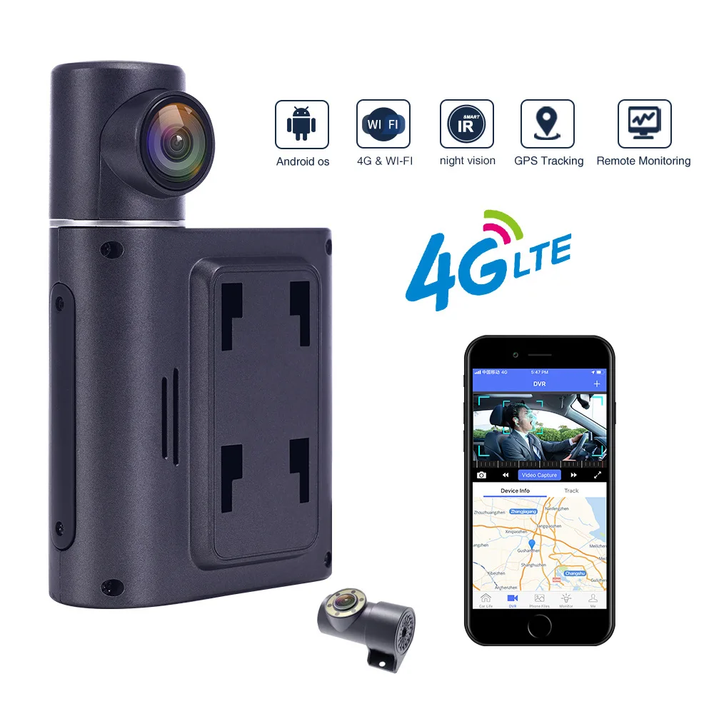 4g Mini Car Dashcam Hd1080p Gps Wifi Infrared Night Vision Dms Dual