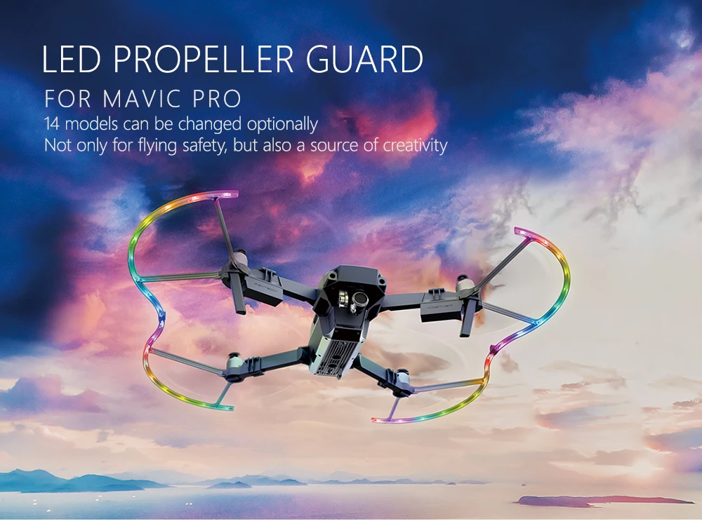 PGYTECH светодиодный пропеллер DJI Mavic Pro, защита от столкновений, светодиодный, цветной, защита освещения, защитные лезвия для DJI Mavic Pro