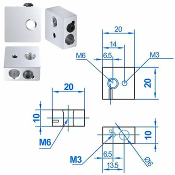 

Blocks 17pcs/Set For MK8 For Makerbot For 3D Printer 20 * 20 * 10mm Accessory