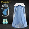 Velvet Snowflake Elsa Dress for Girls Snow Queen 2 Halloween Costume Kids Fancy Princess Dress Holidays Party Corduroy Dresses ► Photo 1/6