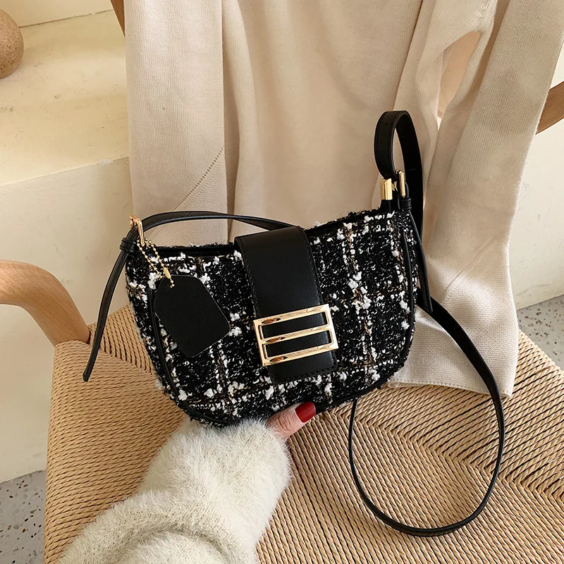 

Autumn And Winter Retro CHIC Bag Women's 2019 Popular New Style Hong Kong Style Fashion Textured Versatile Crossbody Bag