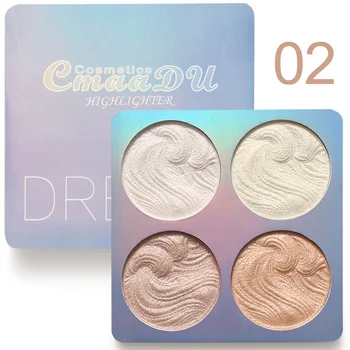 4Color Face Highlighter Palette Bronzer Contouring Highlight Powder Makeup Face Shimmer Shine High Lighter Iluminador