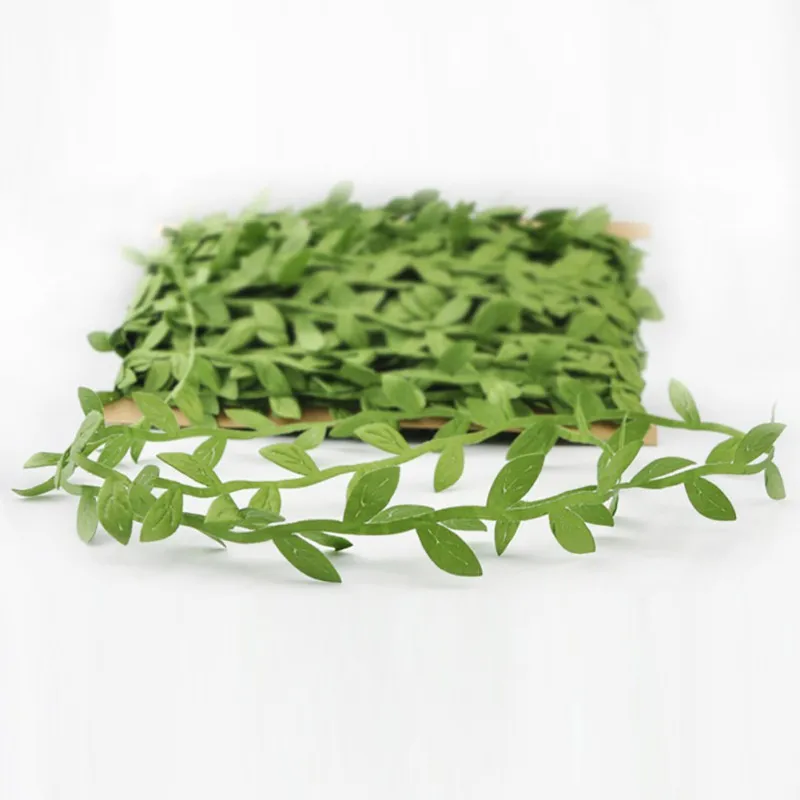 green 40 м зеленые листья Искусственные Висячие эвкалиптовые лозы длинные плетеные листья лоза украшения для свадебной вечеринки рождественские DIY украшения - Цвет: green