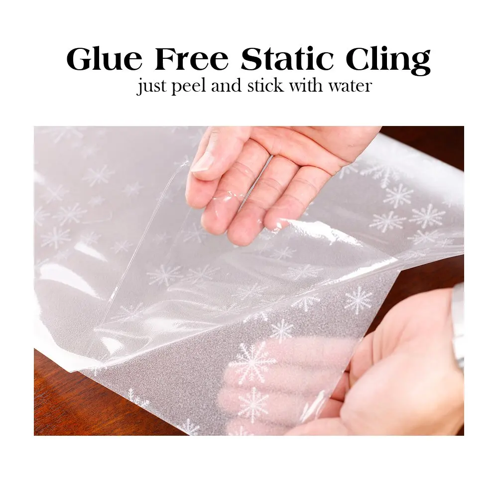 Snowflake Pattern Window Film Static Cling Privacy Protection Heat Control Removable Decoration For Window Door Table Cabinet