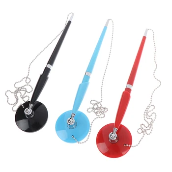 

1pc Black Metal Desk Rope Ballpoint Pen Signature Pen Learn Office School Stationery