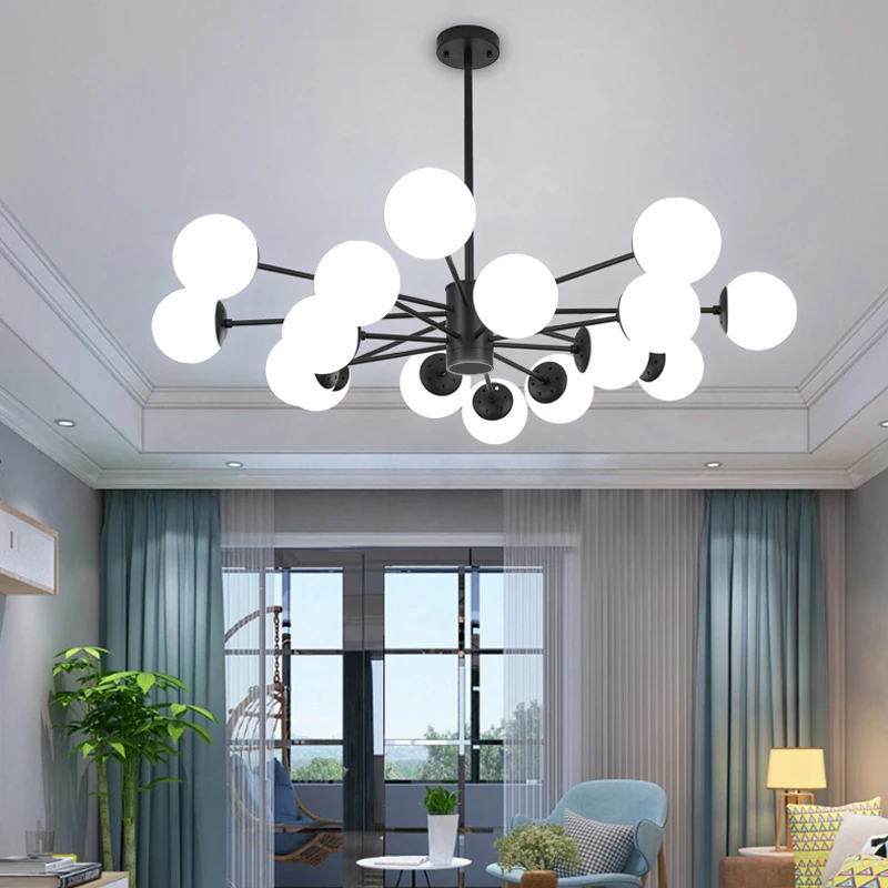 Glass Chandelier Lighting Ceiling For Dining Living Room Bedroom Kitchen Indoor Lustre Fixture Lights