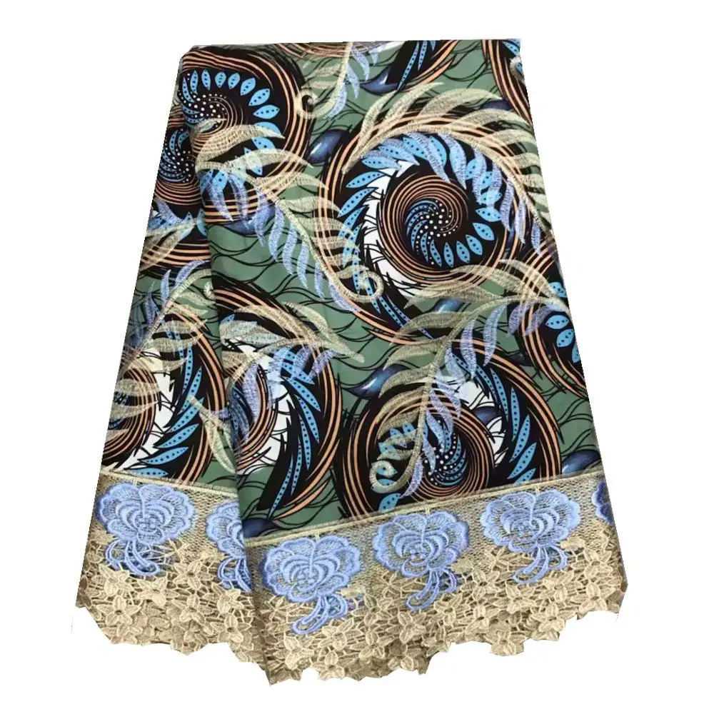 Гипюровая кружевная ткань, вышитая Высококачественная африканская восковая кружевная ткань со шнуром, швейцарское кружево с водой для платья 91112