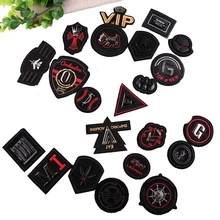 DIY черный белый Железный на коже значок для одежды сумки джинсы вышивка пользовательские наклейки для одежды нашивки на одежду оптом