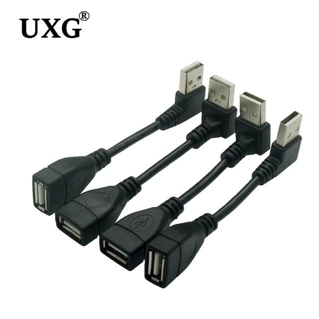 Adaptateur USB 2.0 type A mâle / type A femelle (coudé 90°) - USB