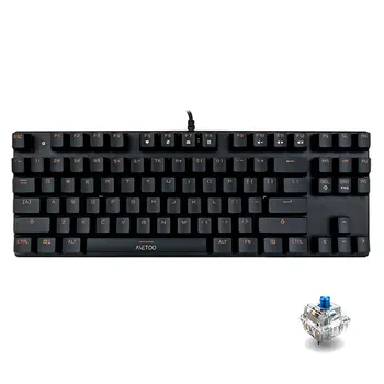 

Mechanical Keyboard 87 keys Switch Gaming Keyboards for Tablet Desktop with Russian Sticker Square Shaped