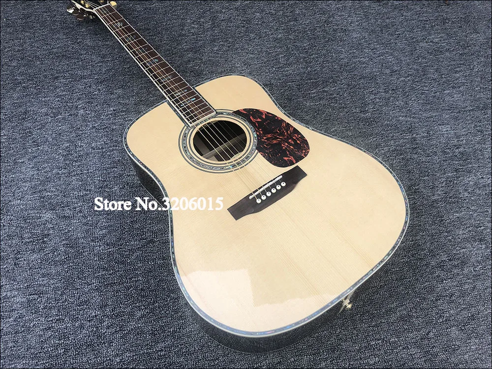 

Factory custom 41'' 45 D 20 frets pearl inlay and binding acoustic guitar with EQ,colorized shell edge free shipping