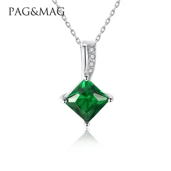

PAG&MAG S925 pure silver chain necklace female clavicle grandmother green wholesale jewelry fashion sautoir