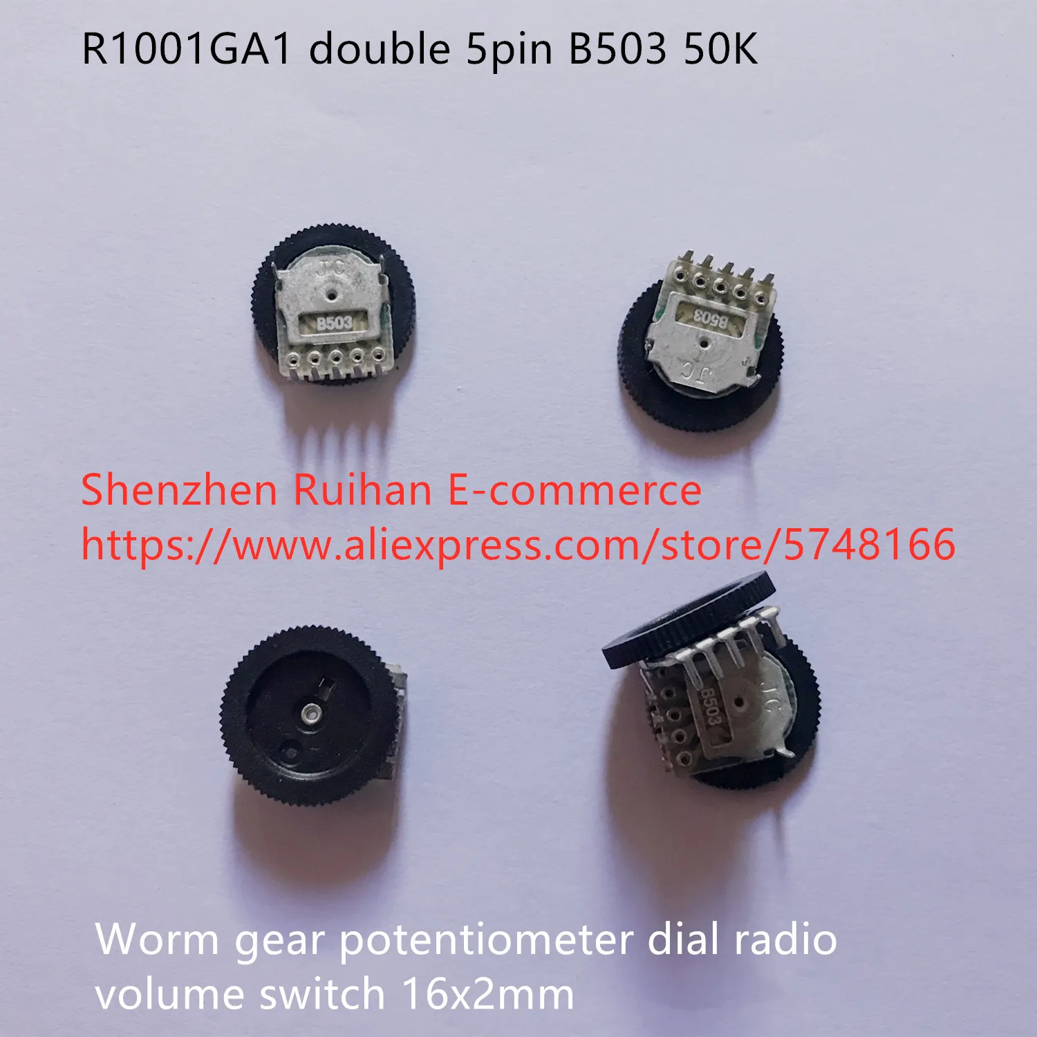 Original new 100 R1001GA1 double 5pin B503 50K worm gear potentiometer