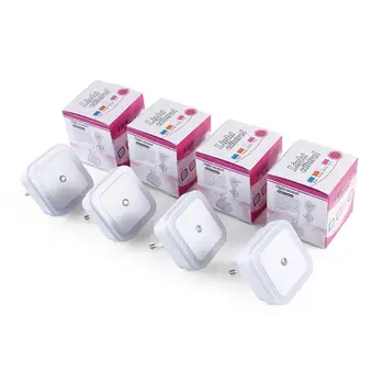 

Auto-control Light Sensor LED Lamp Light Sensor EU Plug in Night Light lamp for Kids Baby Nursery Bedroom Hallway Square Shape