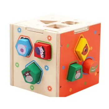 

Multi-Function Wooden Solid Geometric Shape Wooden Pairing Blocks Toy Cartoon Intelligence Box Children's Educational Toys
