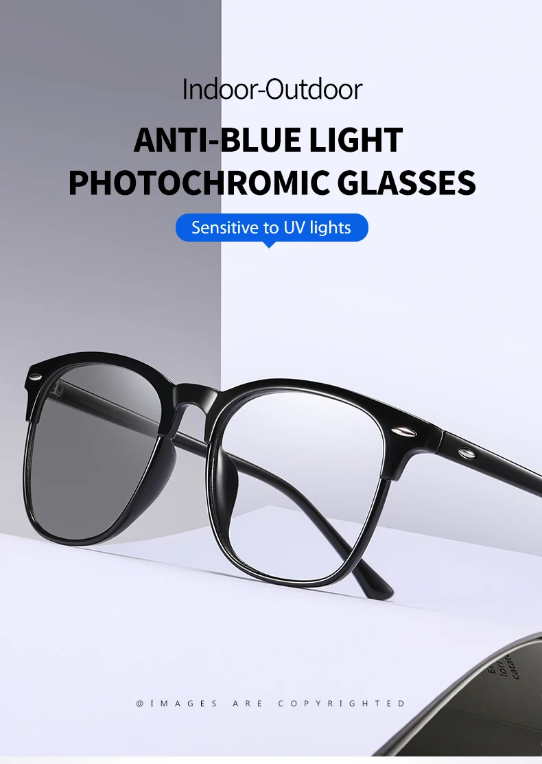 OH EVOL 2021 Retro Photochromic Lens Anti Blue Light Sunglasses Optical Glasses For Men Lady Goggle Block UV Glass Oculs blue light filter glasses