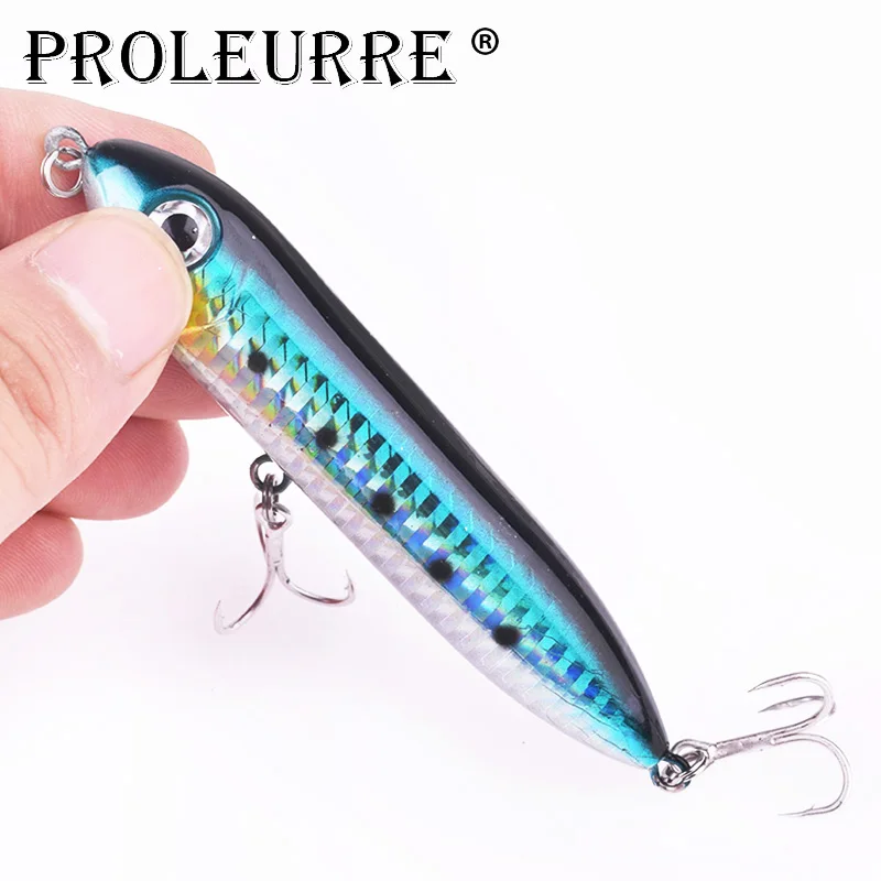 Topwater Classic Bullet Pencil Fishing Lure 9cm 8g 3D Eyes Hard Bait Crankbait Bass Wobblers With 6# Hooks Pesca Iscas Tackle | Спорт и