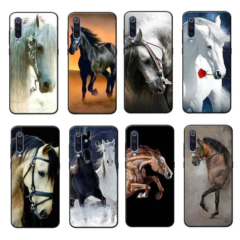 

For samsung galaxy a50 a70 a30 a40 a20 s8 s9 s10 plus Clear Soft Silicone Phone Case horse